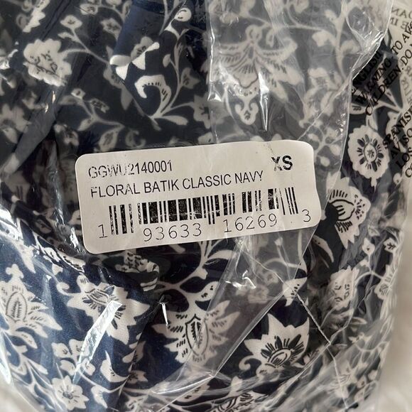 Gigi Parker Floral Batik Tiered Maxi‎ Dress Navy White Size XS - Picture 10 of 10